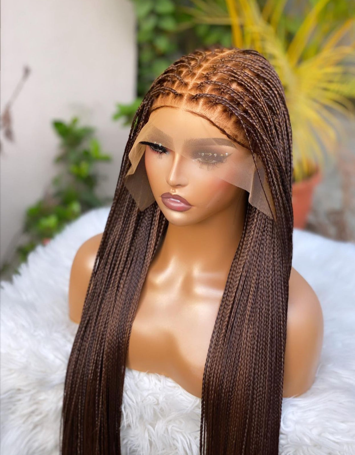 Wig Mandy frontal lace human hair braided wid