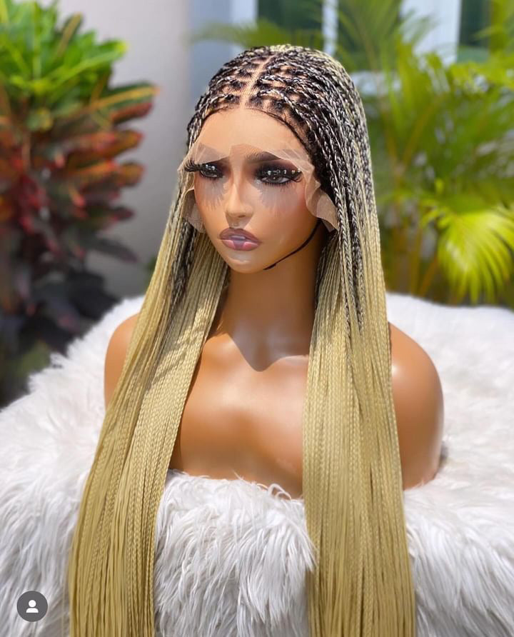 Wig Mandy frontal lace human hair braided wid