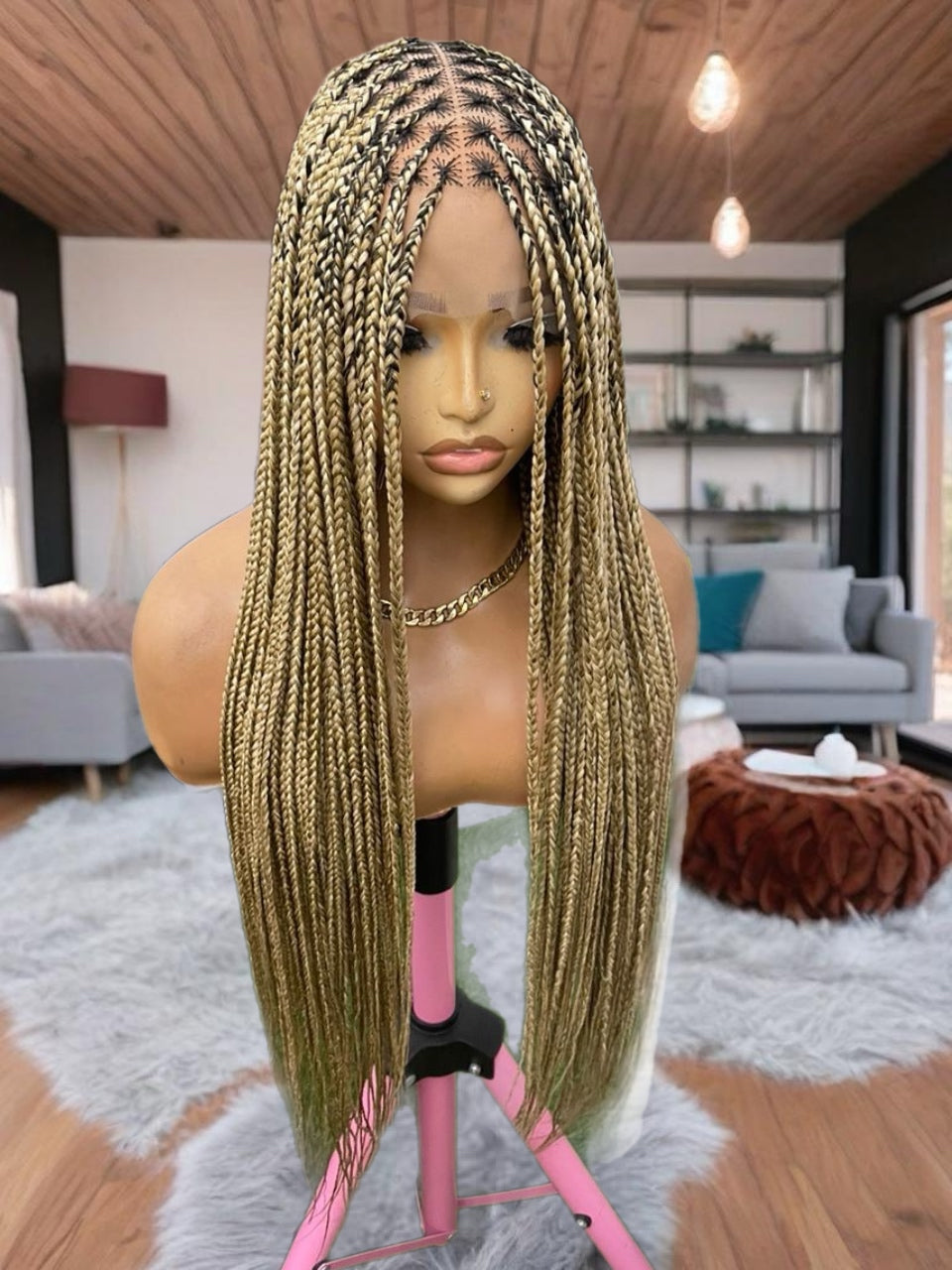 Wig Sonia, full lace knotless braided wig.