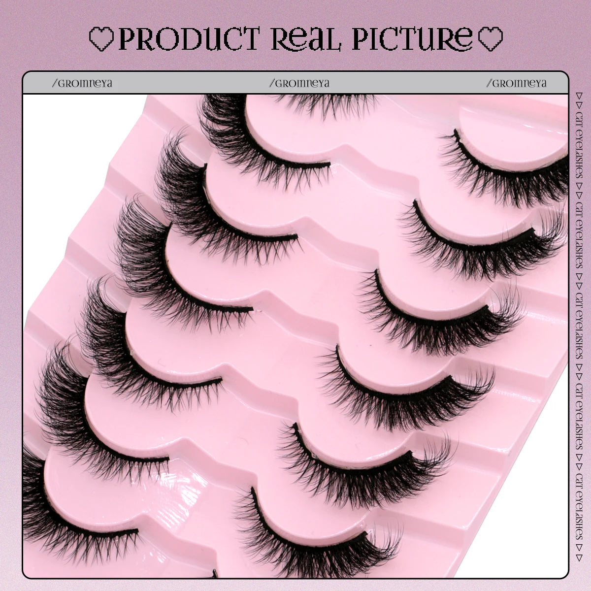 Cat Eye Lashes: Faux Mink, Soft Natural Long Strips.