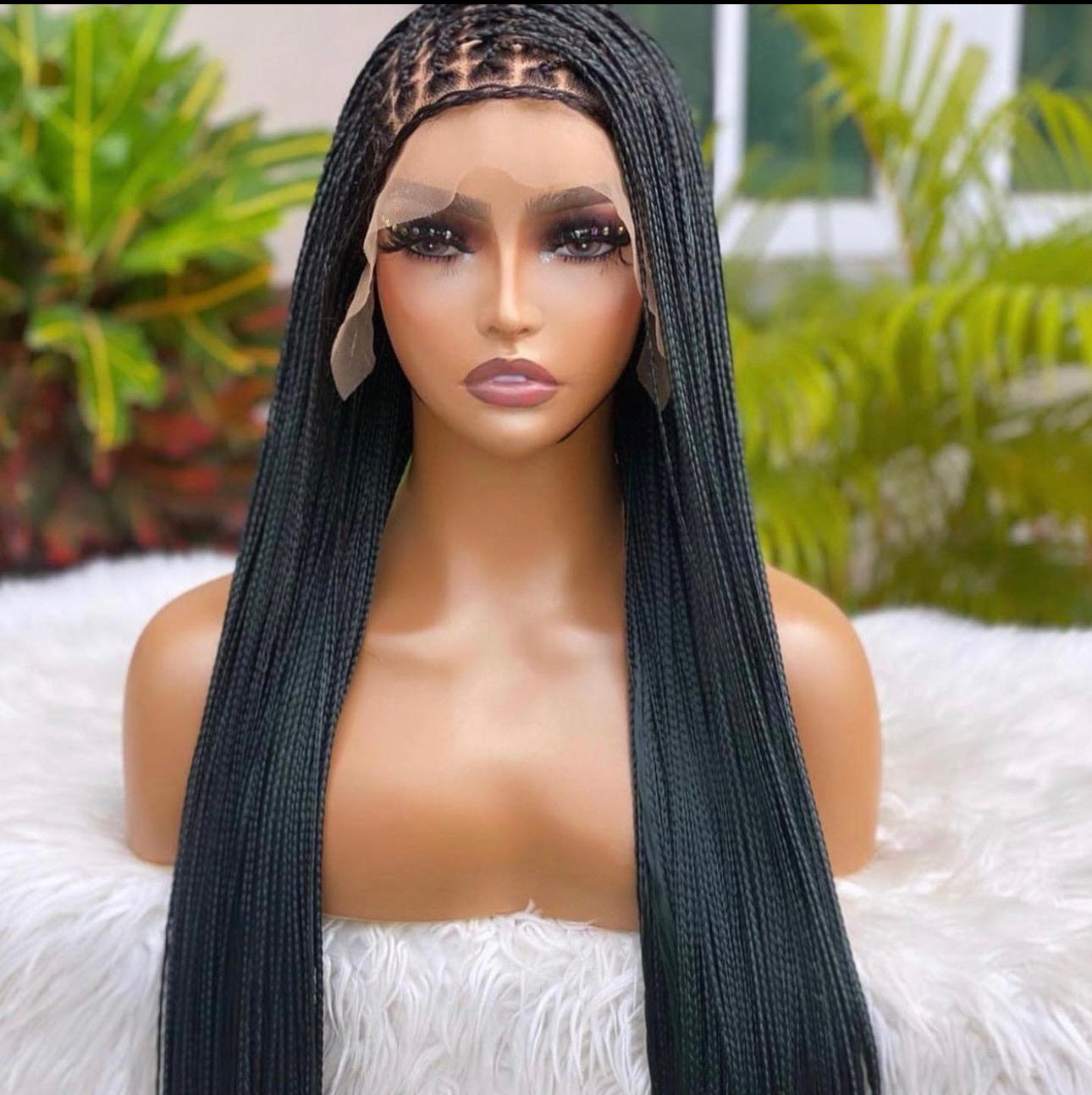 Wig Mandy frontal lace human hair braided wid