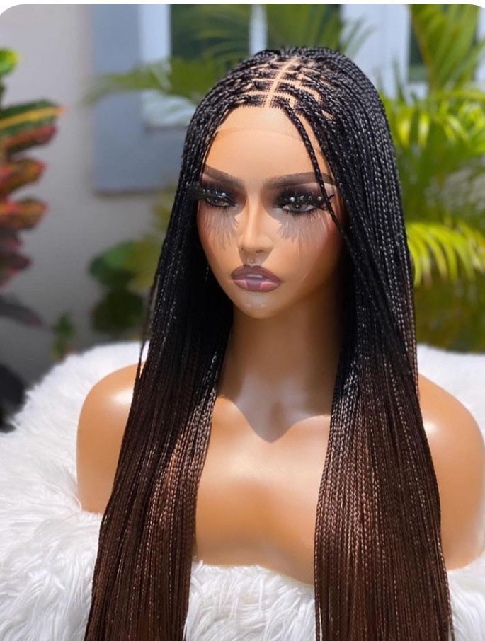 Wig Mandy frontal lace human hair braided wid