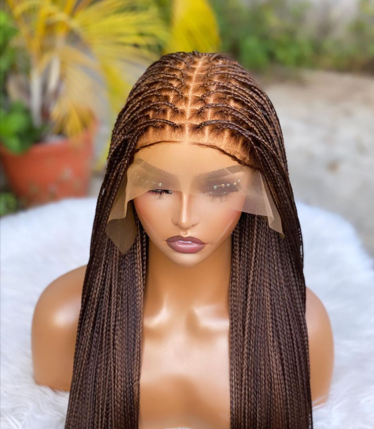 Wig Mandy frontal lace human hair braided wid