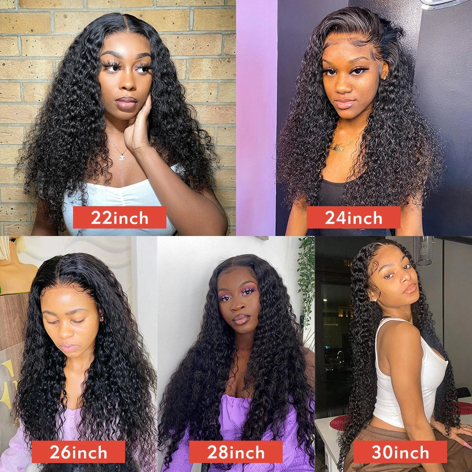 30-34 Inch Water Wave Full Lace Front Wig for Black Women