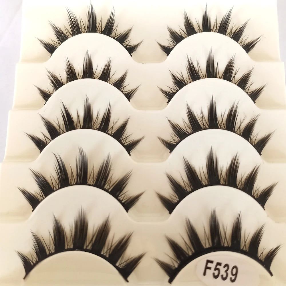 5 Pairs of Natural Long Cosplay False Eyelashes.