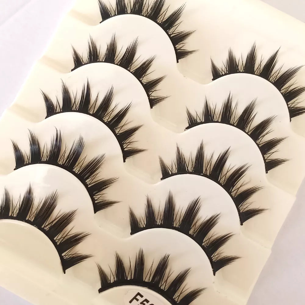 5 Pairs of Natural Long Cosplay False Eyelashes.