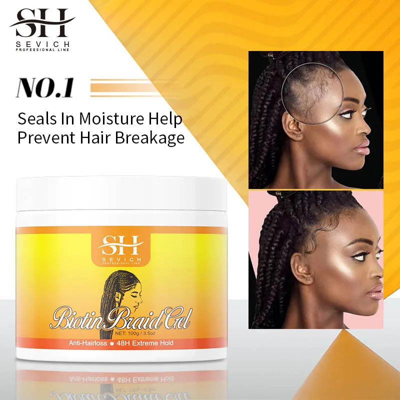 Traction Alopecia Styling Gel: Edges Control, Biotin Infused, Anti-Breakage Care