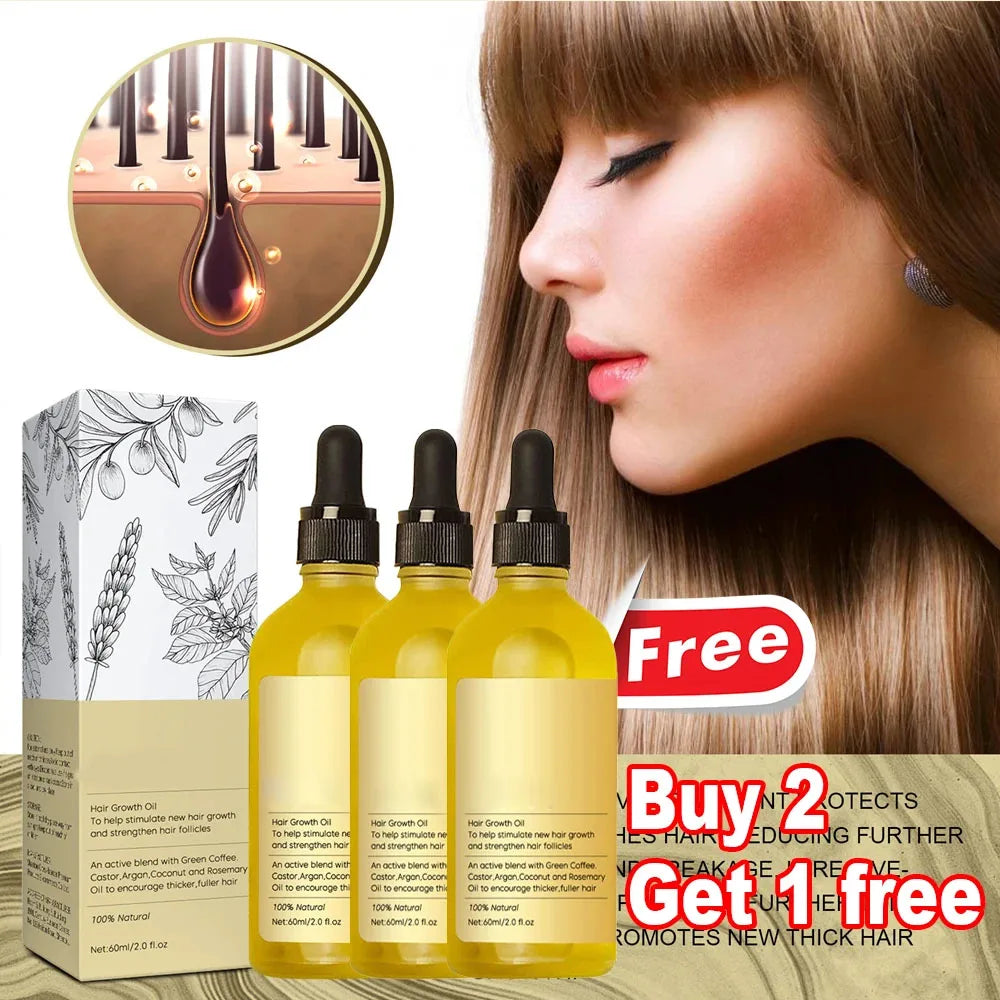 Efficient Natural Hair Growth Oil: Anti Hair Loss Essential Oil for Repair and Moisture.