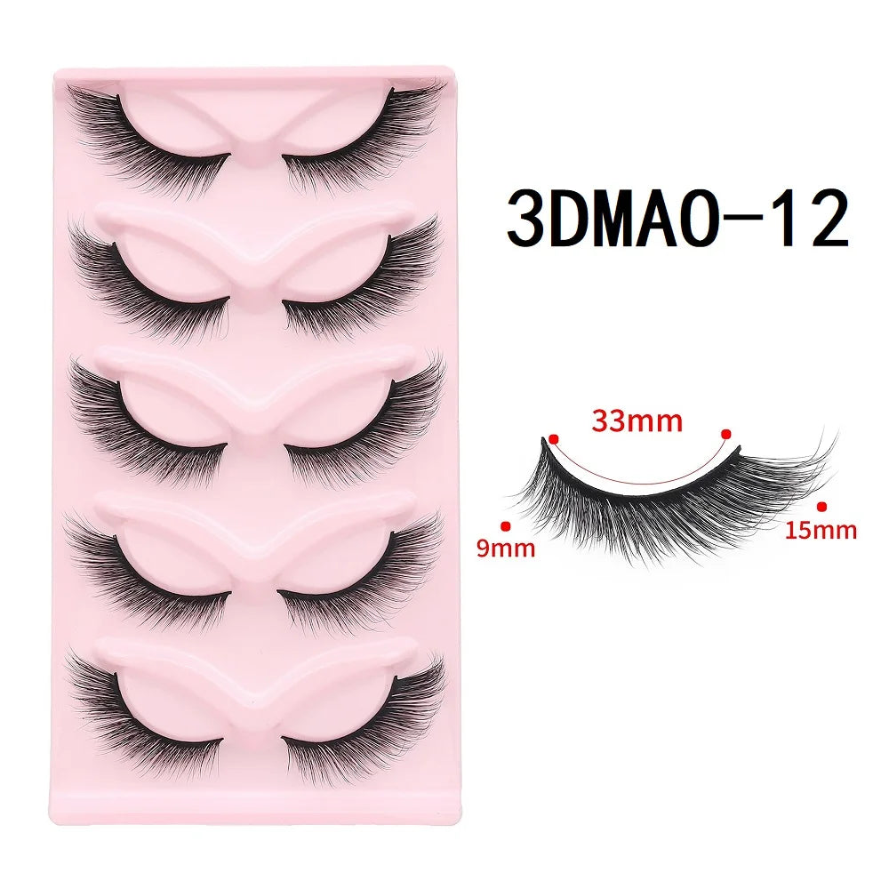 Cat Eye 3D False Lashes: Fluffy and Natural-looking. 5 pairs.