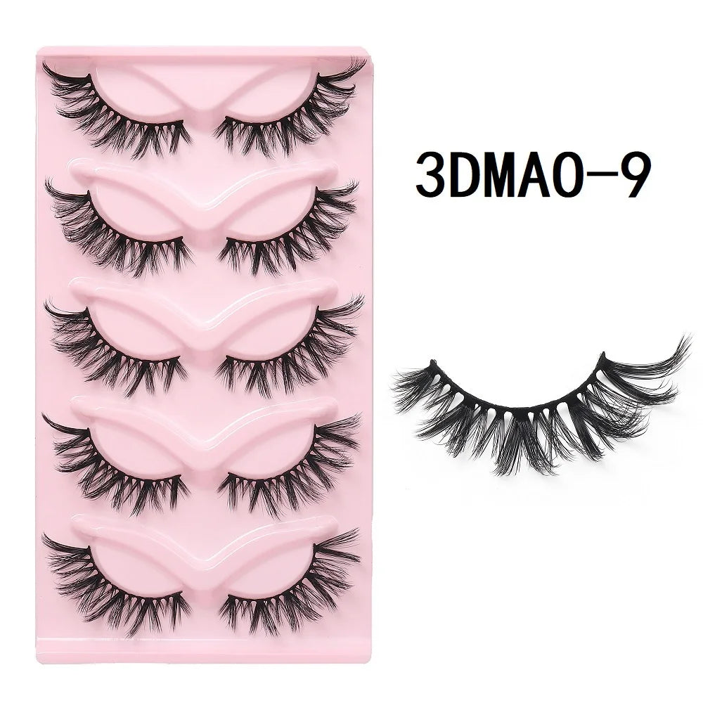 Cat Eye 3D False Lashes: Fluffy and Natural-looking. 5 pairs.