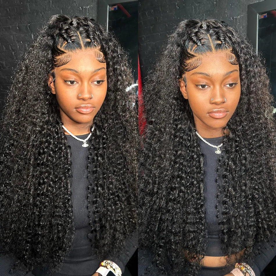 Water Wave Curly Lace Front Wig: Full Human Hair.