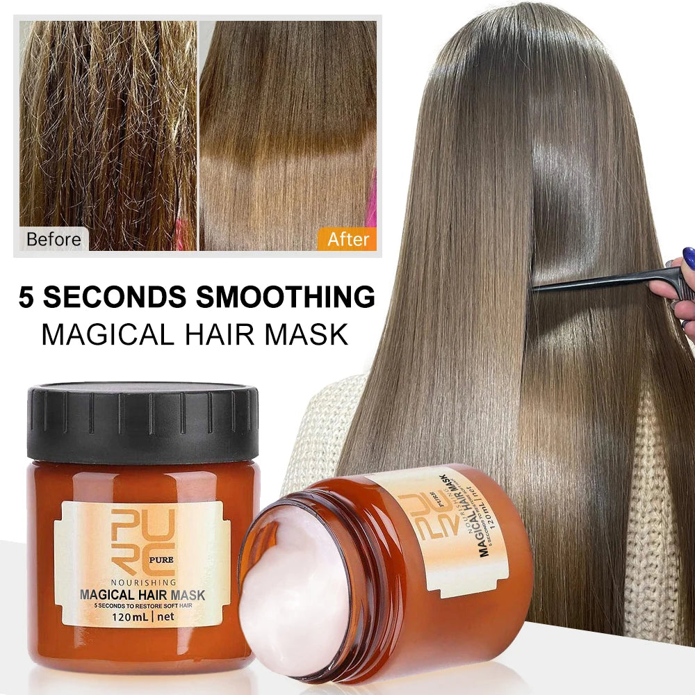 120/60ml Magical Hair Mask: Argan Oil Repair Treatment for Frizzy Hair