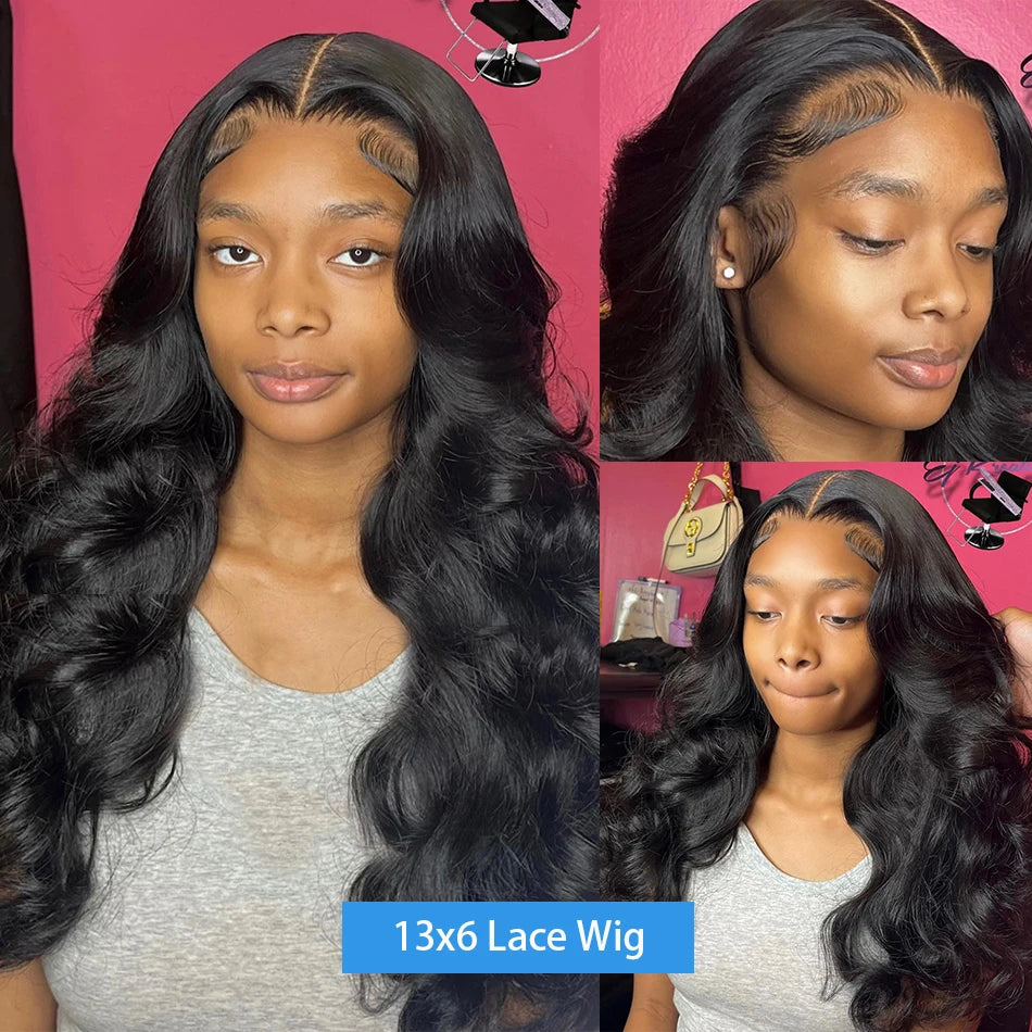 200 Density Body Wave 13x4 13x6 Lace Frontal Wig Transparent Lace Front Human 100% Brazilian Remy Hair Wigs For Women 30 32 Inch