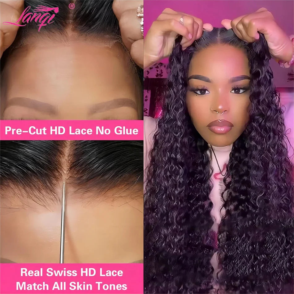 Glueless Deep Wave Human Hair Wig: Ready-to-Wear.