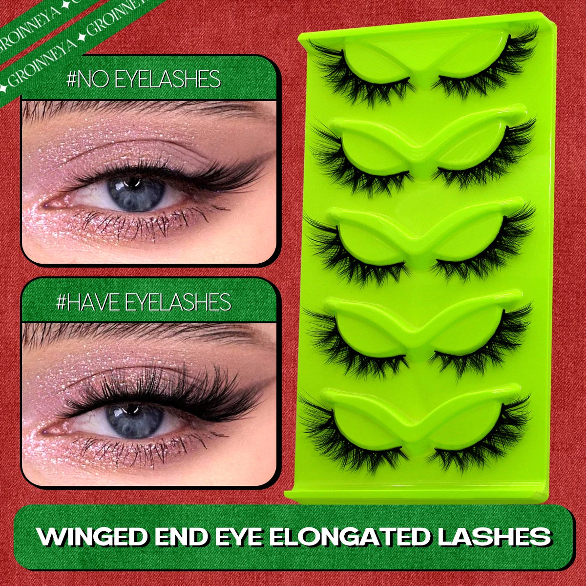 Cat Eye Lashes: 5 Pairs of Soft, Fluffy Faux Mink Eyelashes.