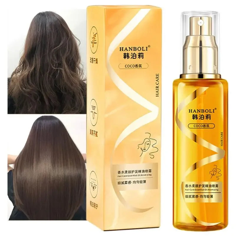 Perfume Hair Oil Spray: Moisturizing and Nourishing Sheen for Curly Hair, 100ml.