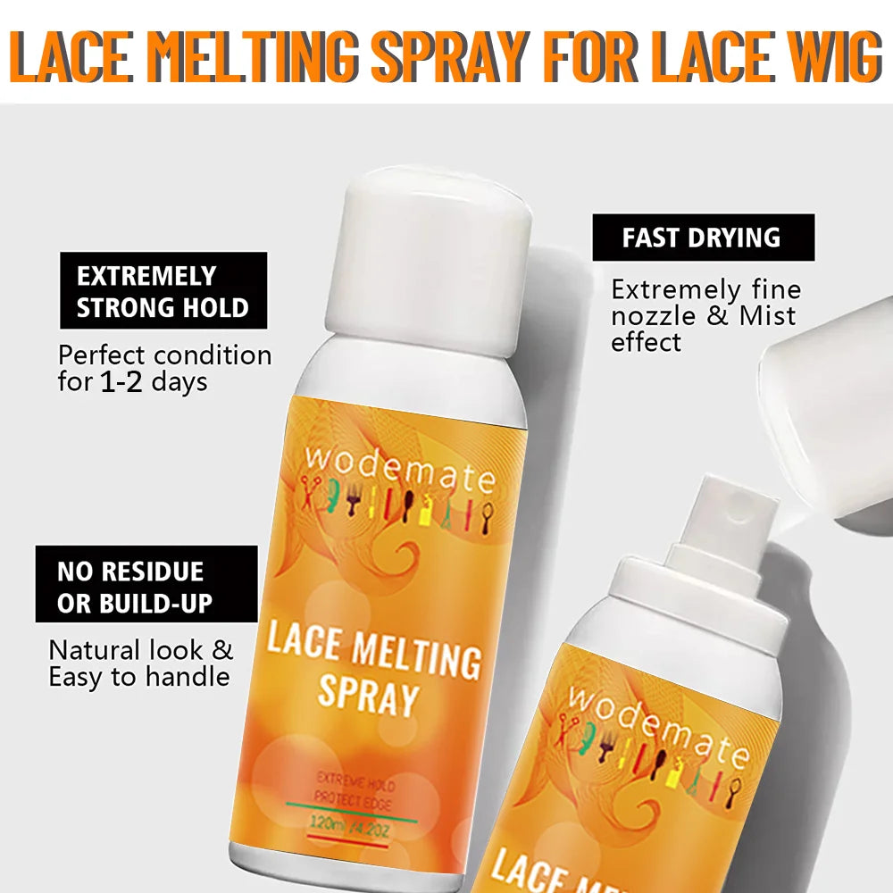 Waterproof Melting Spray for Front Lace Wigs, Lace Tint Mousse, Hair Dyes, Installation Kit Set.