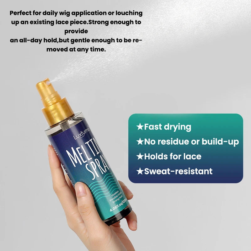 120ml Wig Melting Spray: Quick-Drying, Long-Lasting, Invisible Lace Mousse.