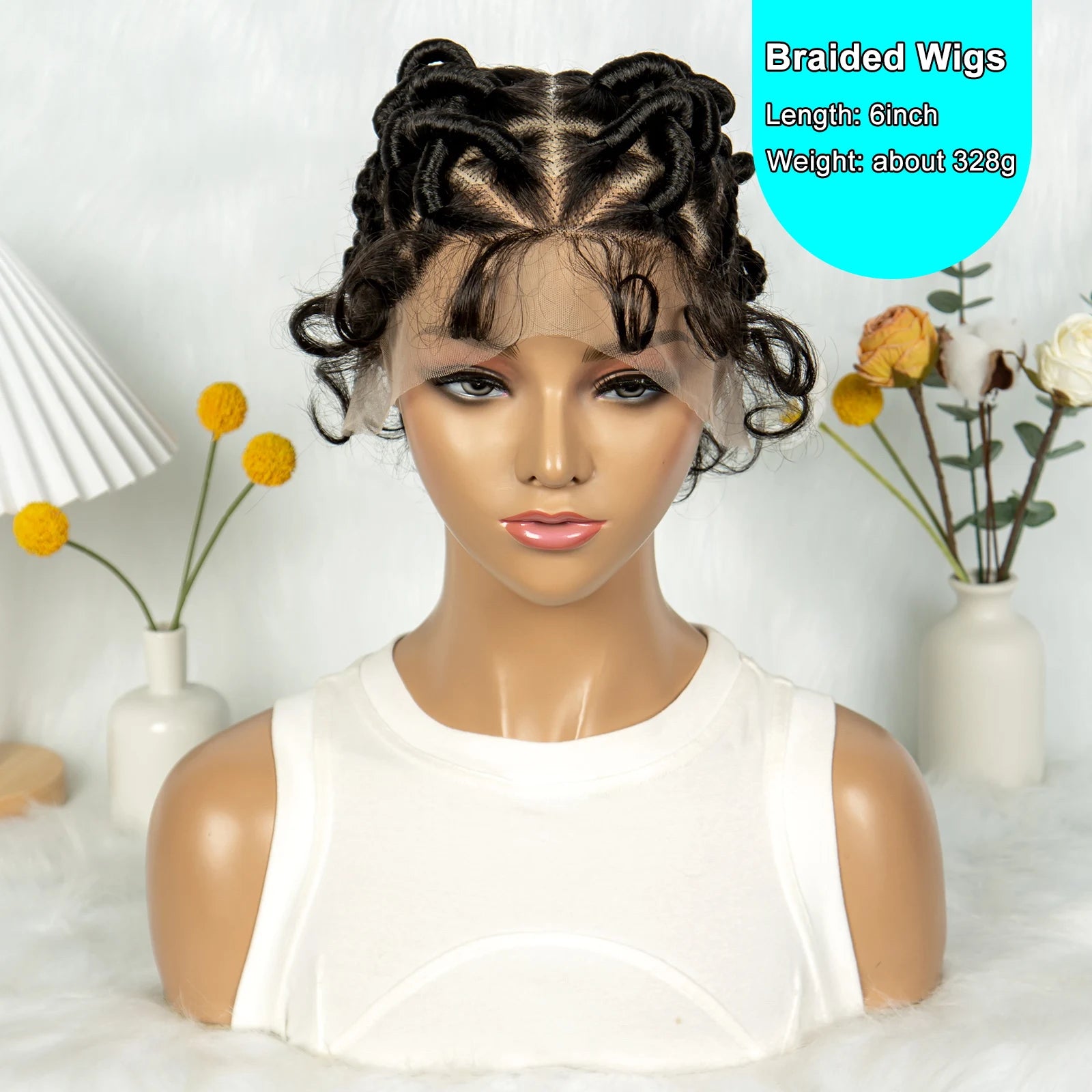 Kima Cornrow Braided Wigs Full Lace Synthetic Knotless  Locs Twisted Wigs Freestyle Expore for Black Women