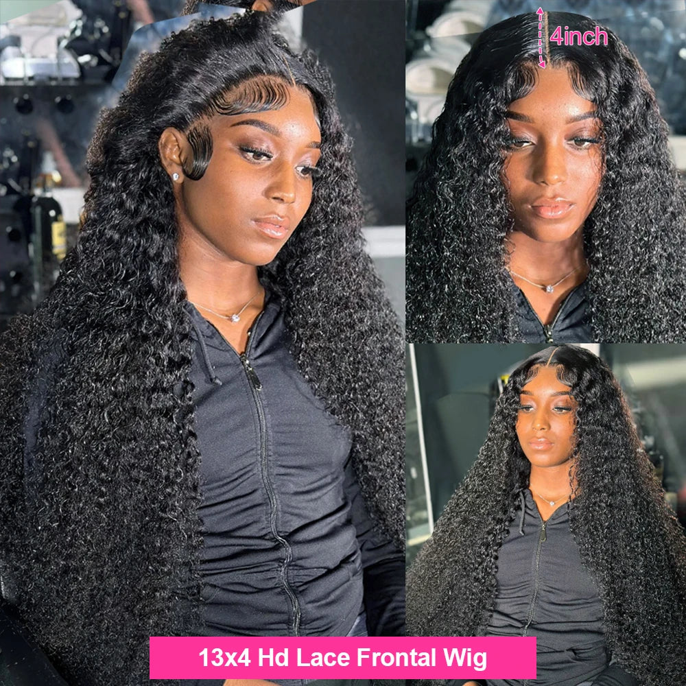 Water Wave Curly Lace Front Wig: Full Human Hair.