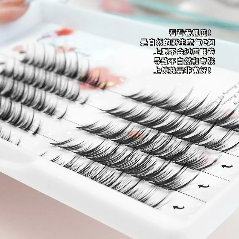 3D Fluffy Cluster Eyelash Extensions for Natural Fox Eye Effect.