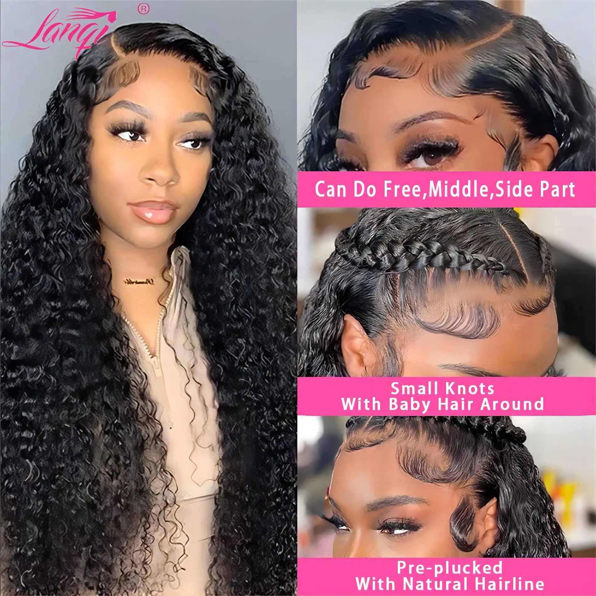 Glueless Deep Wave Human Hair Wig: Ready-to-Wear.