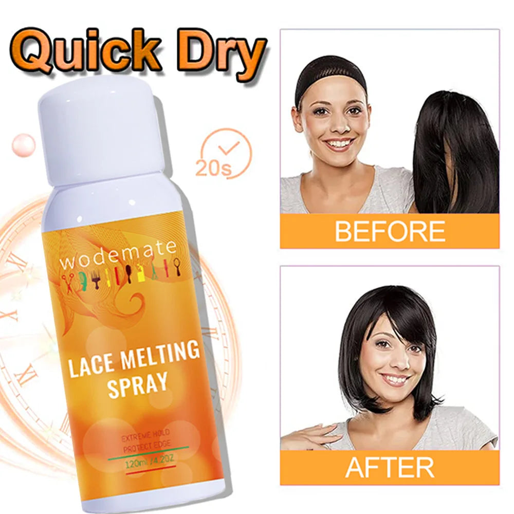 Waterproof Melting Spray for Front Lace Wigs, Lace Tint Mousse, Hair Dyes, Installation Kit Set.