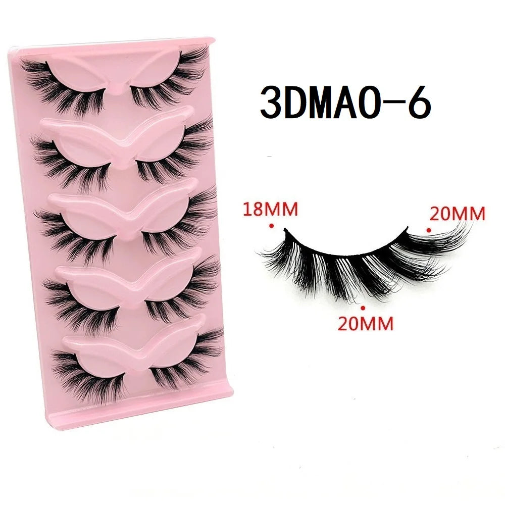 Cat Eye 3D False Lashes: Fluffy and Natural-looking. 5 pairs.