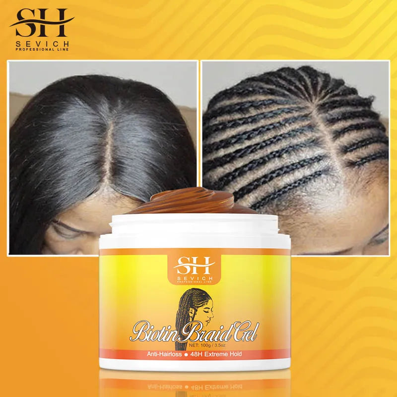 Traction Alopecia Styling Gel: Edges Control, Biotin Infused, Anti-Breakage Care