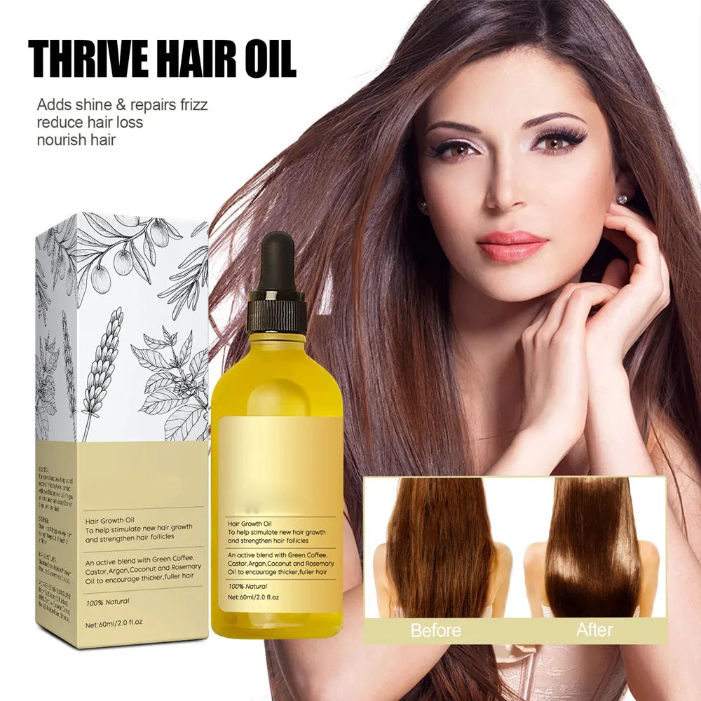 Efficient Natural Hair Growth Oil: Anti Hair Loss Essential Oil for Repair and Moisture.