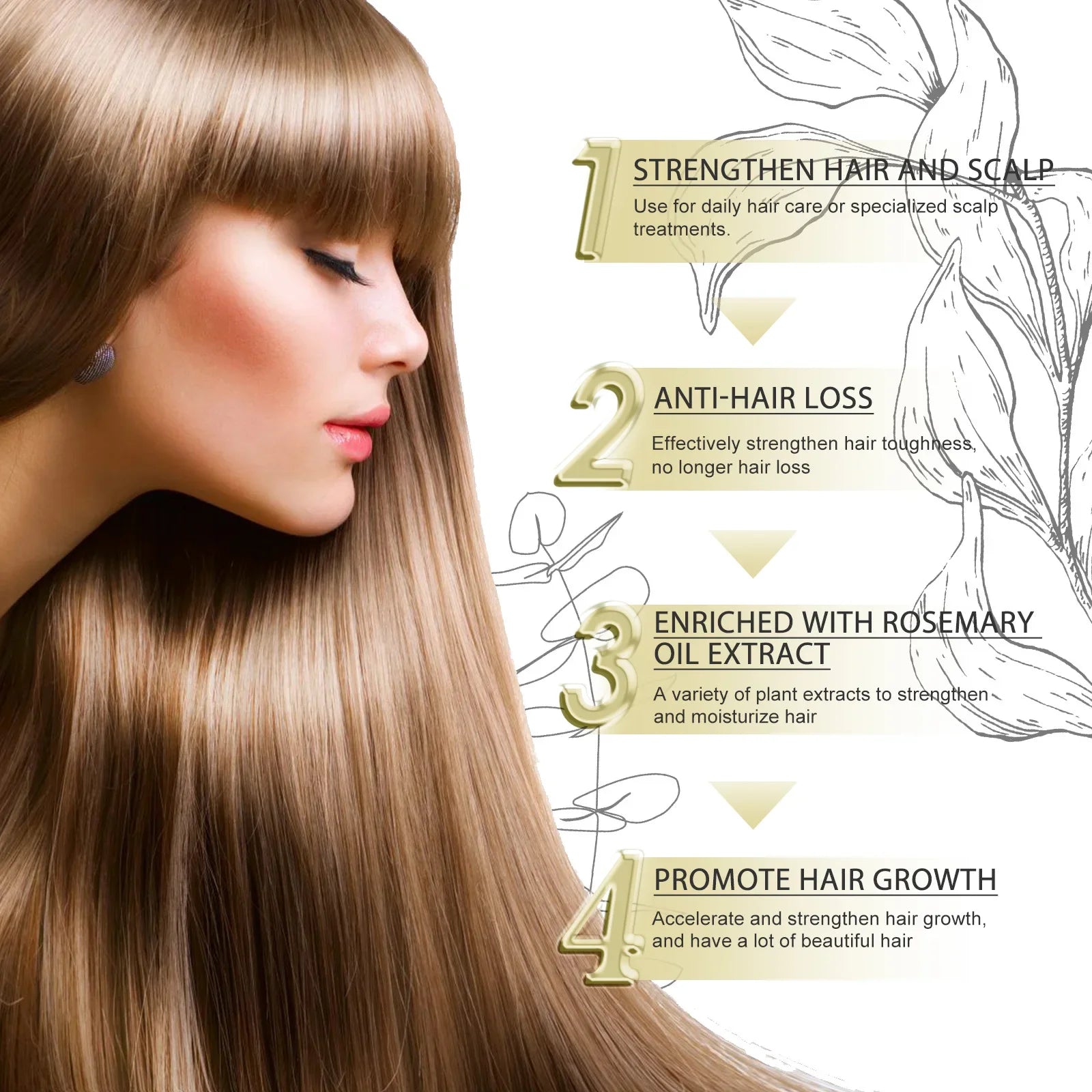 Efficient Natural Hair Growth Oil: Anti Hair Loss Essential Oil for Repair and Moisture.